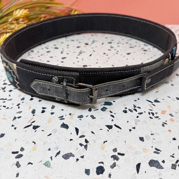 Dries Van Noten Archive Wide Embroidered Overlay Strap Women’s Belt Sz M/ L main image 2
